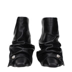 The Attico Black Leather Ankle Boots
