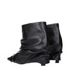 The Attico Black Leather Ankle Boots