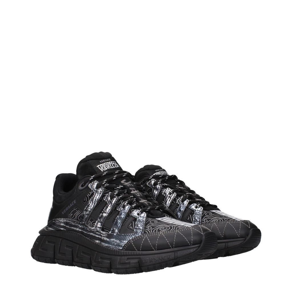 Versace Black Fabric Athletic Sneakers