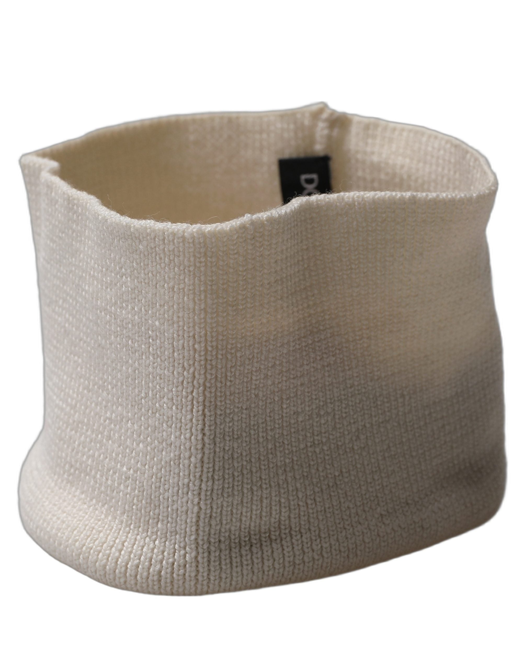 Dolce & Gabbana Men White Polyester Knitted Neck Warmer Scarf