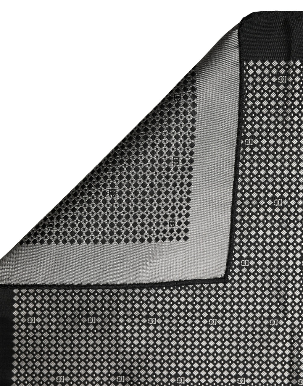 Dolce & Gabbana Black White Patterned Pocket Square Scarf