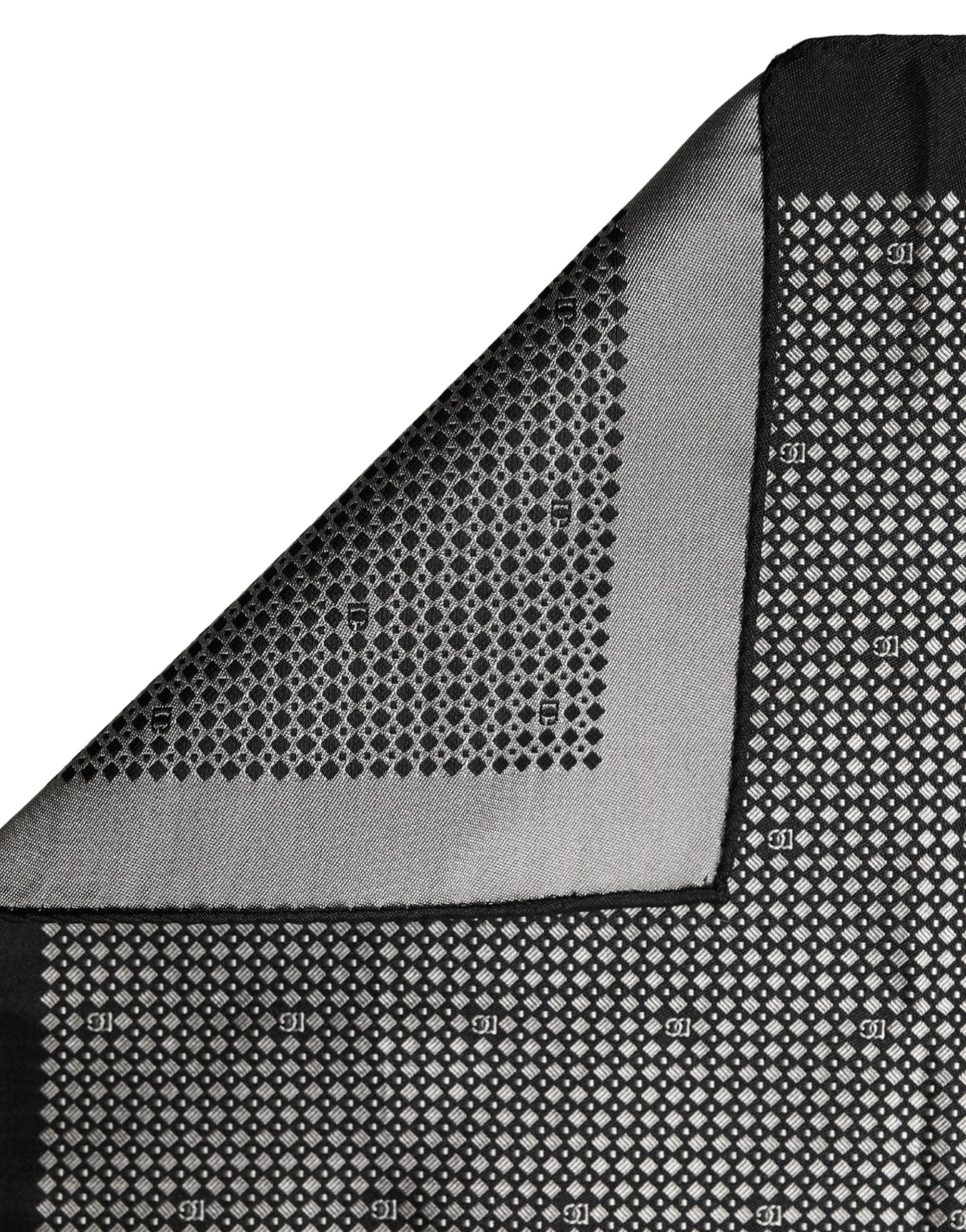 Dolce & Gabbana Black White Patterned Pocket Square Scarf