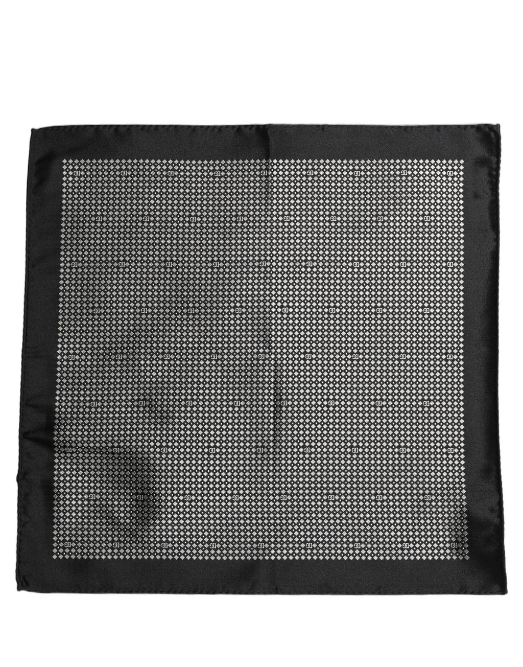 Dolce & Gabbana Black White Patterned Pocket Square Scarf