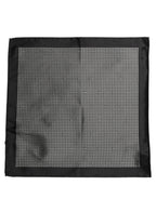 Dolce & Gabbana Black White Patterned Pocket Square Scarf
