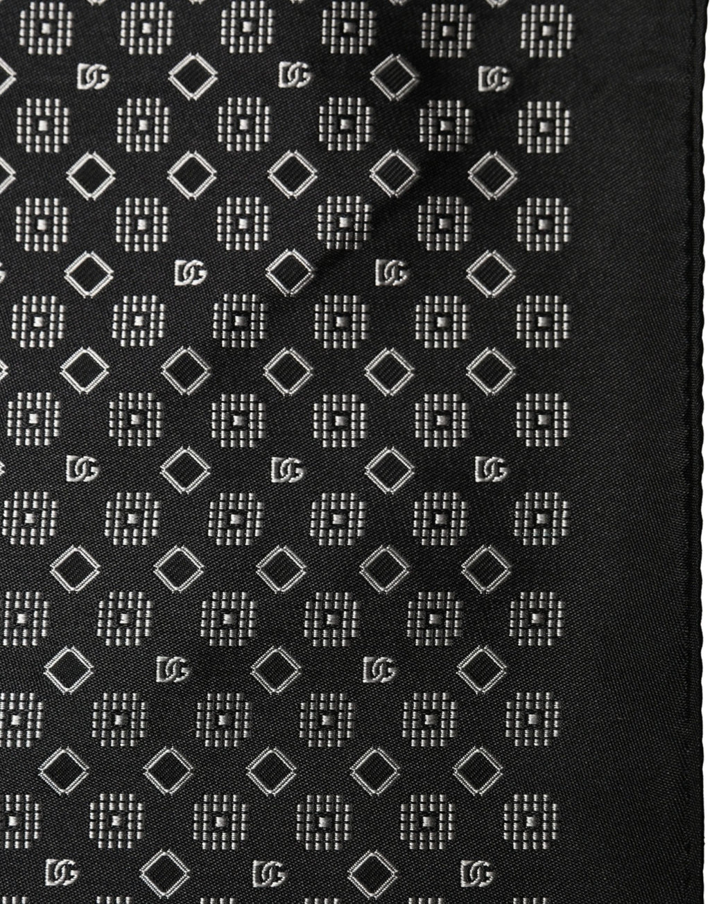 Dolce & Gabbana Black White Patterned Pocket Square Scarf