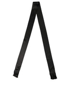 Dolce & Gabbana Black Satin Silk Skinny Fringed Shawl Scarf