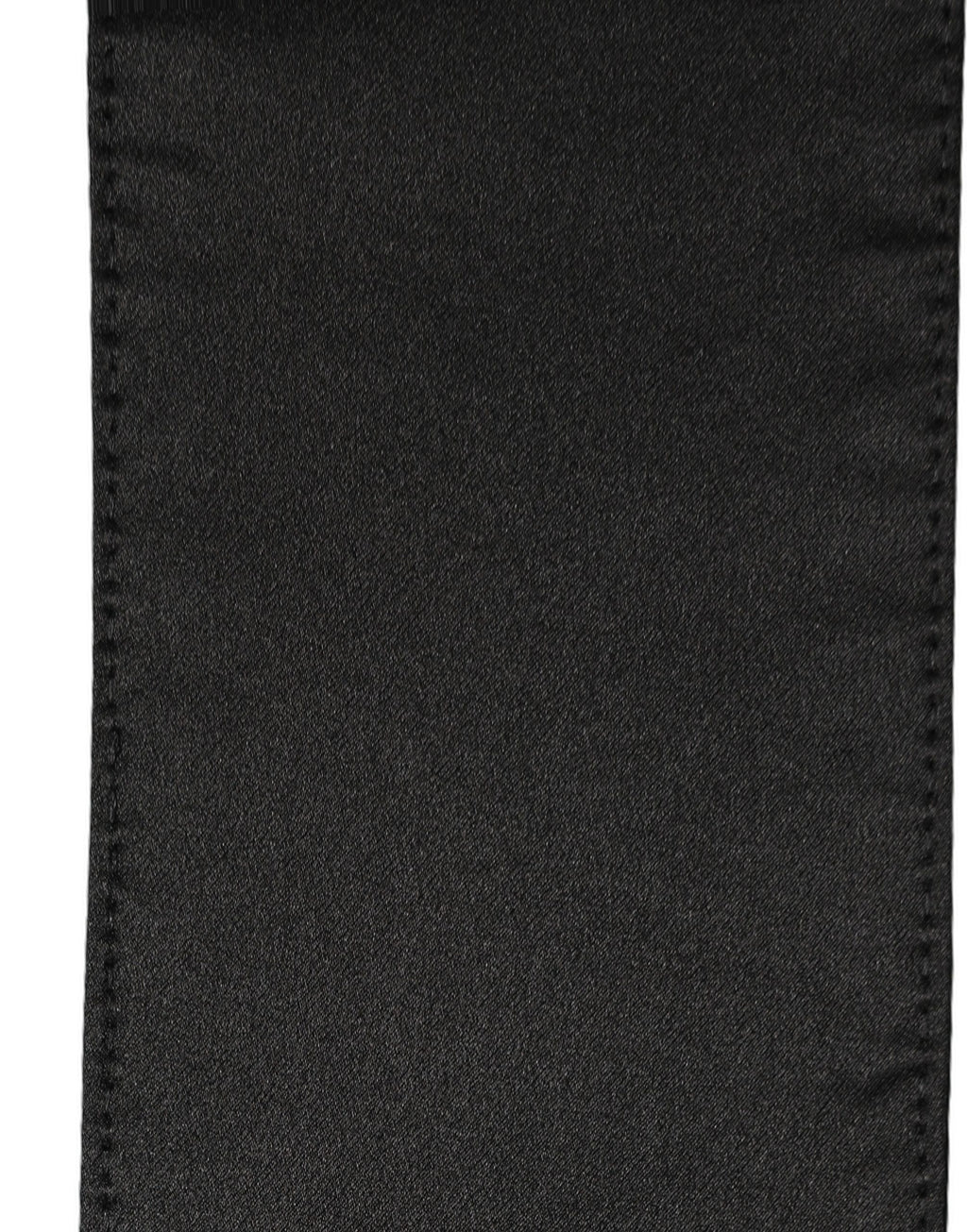 Dolce & Gabbana Black Satin Silk Skinny Fringed Shawl Scarf