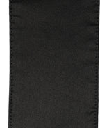 Dolce & Gabbana Black Satin Silk Skinny Fringed Shawl Scarf