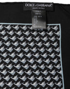 Dolce & Gabbana Black Silk Geometric Handkerchief Pocket Scarf