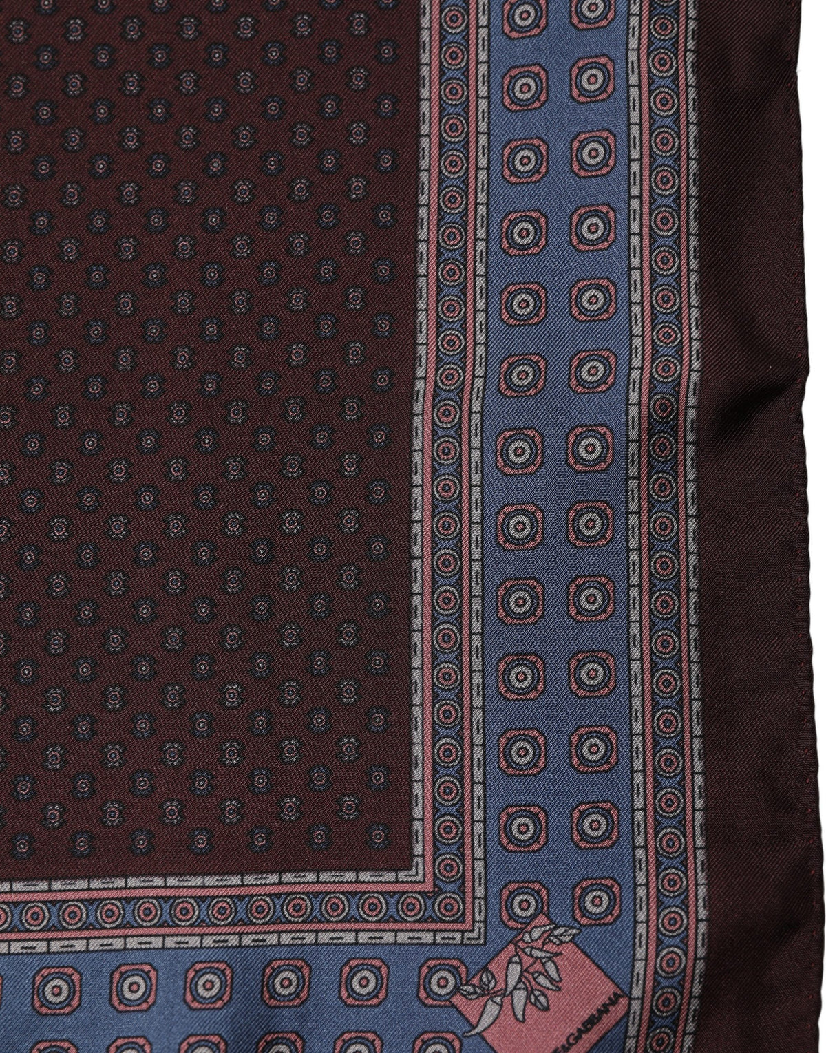 Dolce & Gabbana Maroon Geometric Handkerchief Pocket Scarf