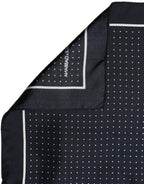 Dolce & Gabbana Blue Silk Polka Dot Handkerchief Pocket Scarf