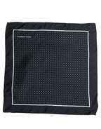 Dolce & Gabbana Blue Silk Polka Dot Handkerchief Pocket Scarf
