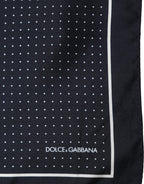 Dolce & Gabbana Blue Silk Polka Dot Handkerchief Pocket Scarf