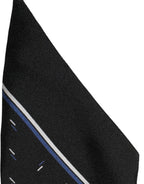 Dolce & Gabbana Black Silk DG Logo Men Skinny Shawl Scarf