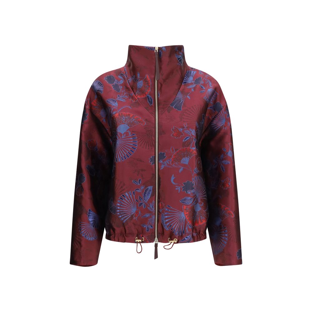 Giorgio Armani Bordeaux Polyester Full-Length Jacket