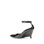 PINKO Black Calf Leather Bos Taurus Platform Pumps