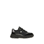 PINKO Black Calf Leather Bos Taurus Chunky Sneakers
