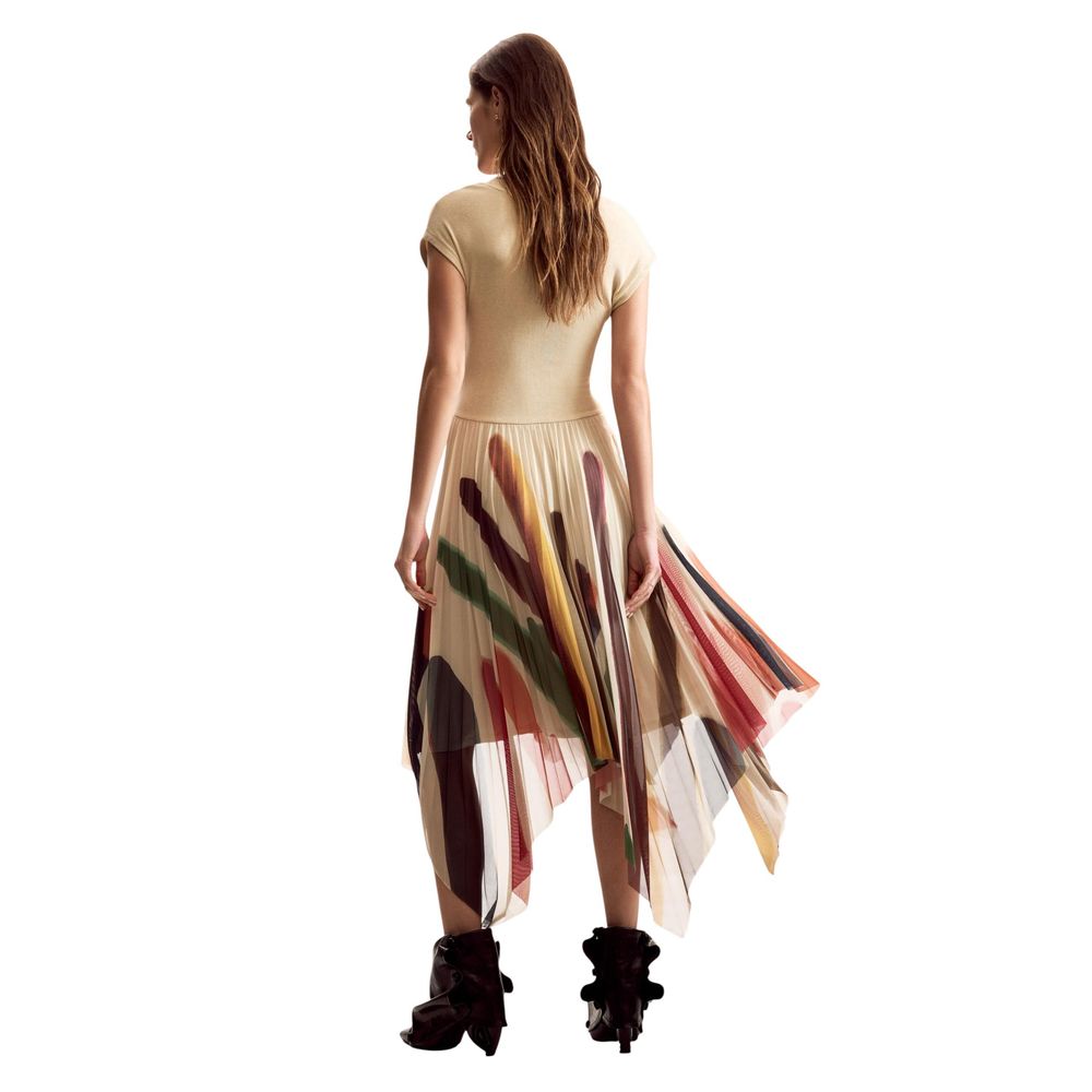 Desigual Beige Polyester Long Dress