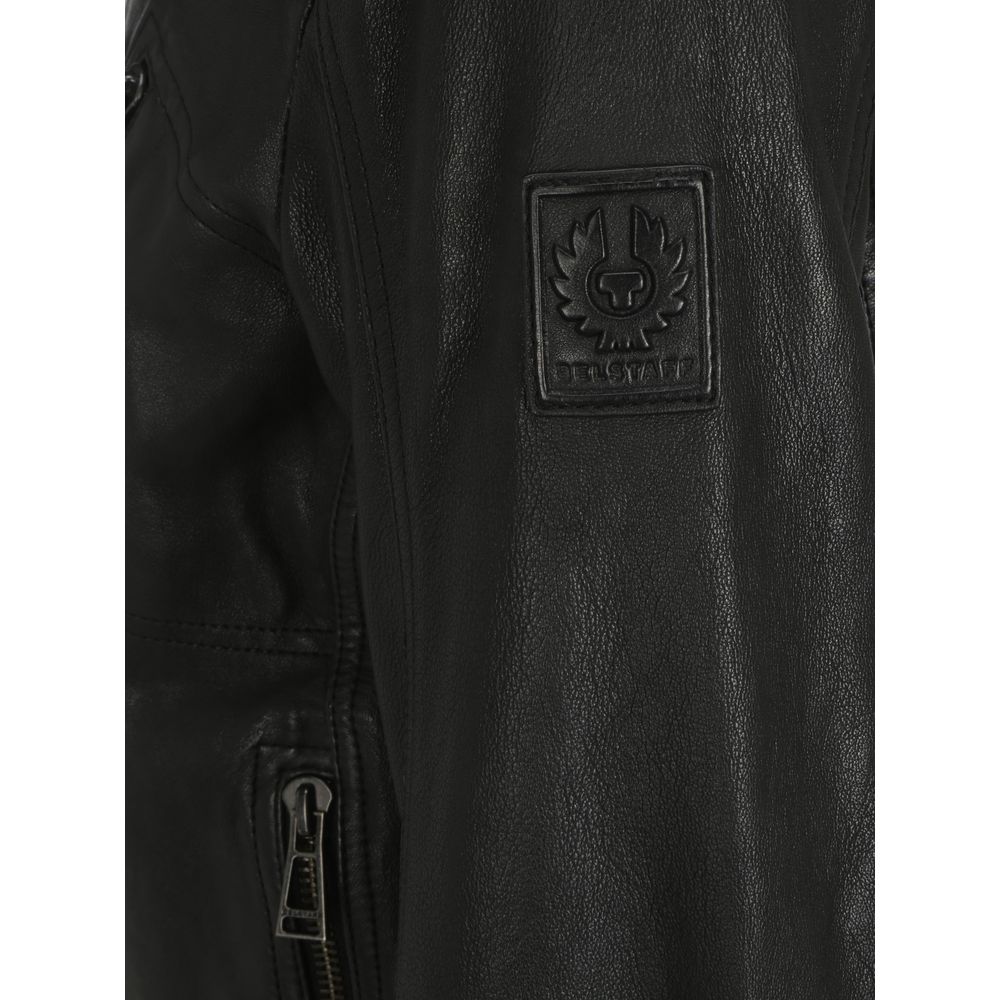 Belstaff Black Lamb Ovis Aries Leather Jacket