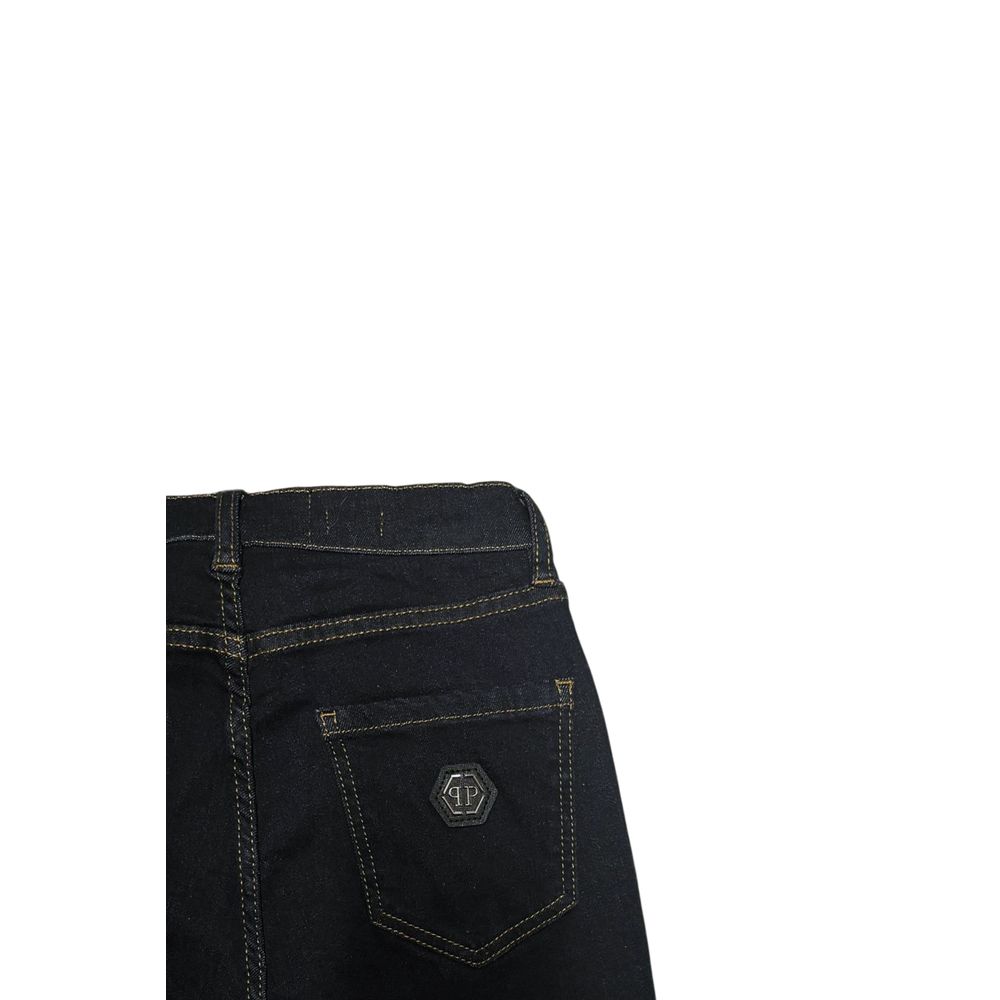 Philipp Plein Blue Cotton Women Jeans