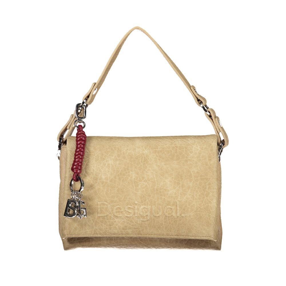 Desigual Beige Polyurethane Women's Bag with Removable Strap and Compartments