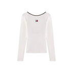 Tommy Hilfiger Jeans White Recycled Cotton Long Sleeve T-Shirt