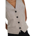 Only Beige Polyester Waistcoat