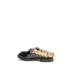 PINKO Black Calf Leather Bos Taurus Mules