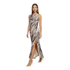 Guess Brown Polyester Long Dress