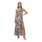 Guess Brown Polyester Long Dress