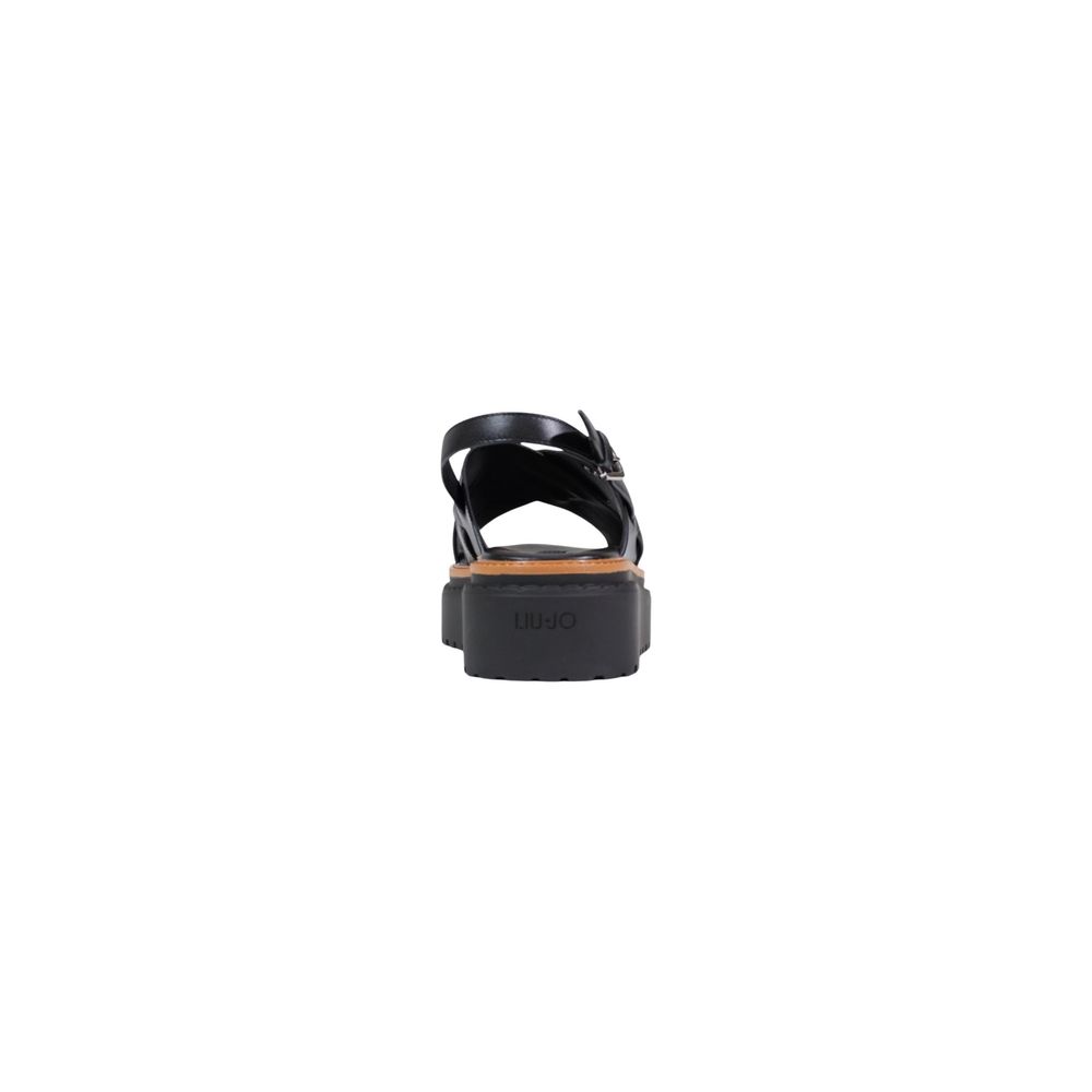 Liu Jo Black Leather Platform Sandals