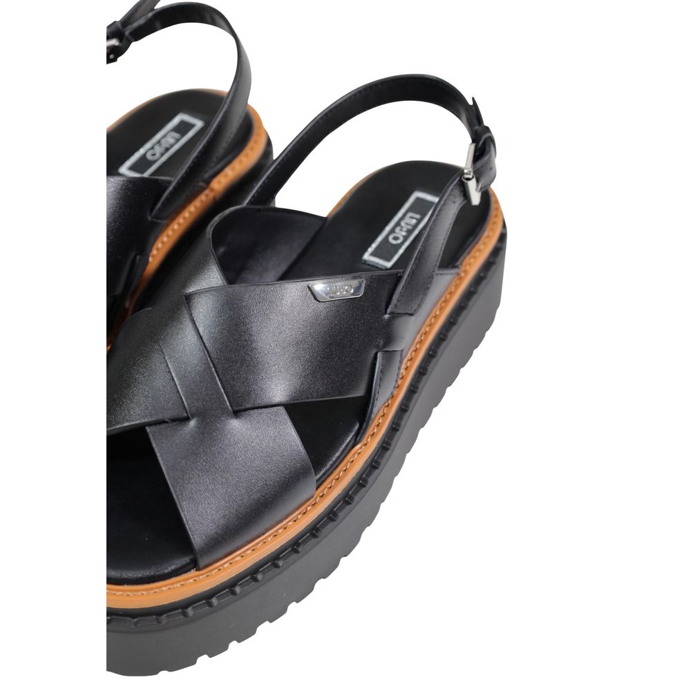 Liu Jo Black Leather Platform Sandals