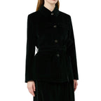 Max Mara Black Cotton Full-Length Jacket