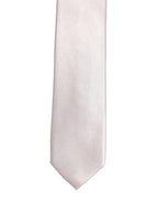 Dolce & Gabbana Men Off White Silk Satin Adjustable Tied Necktie Tie