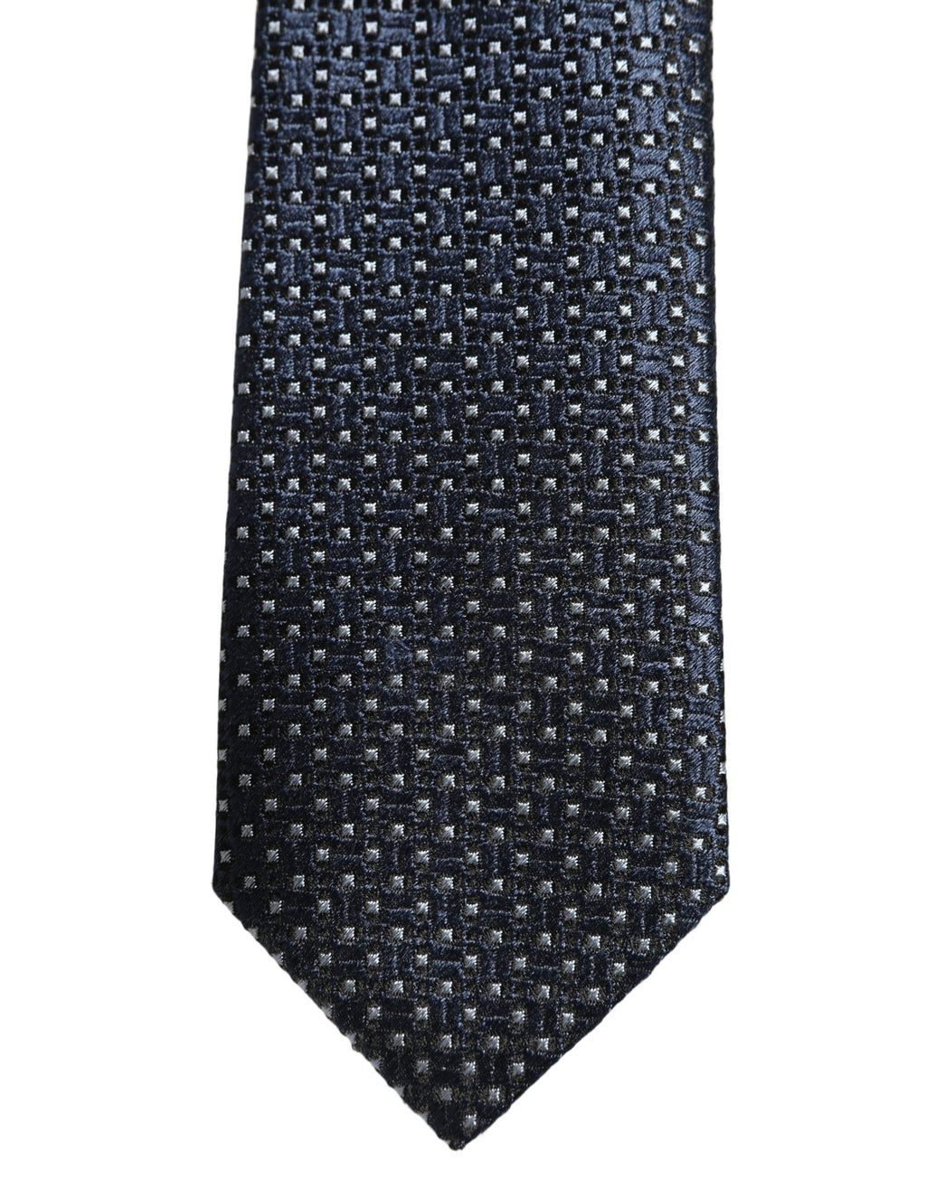 Dolce & Gabbana Men Blue Silk Geometric Adjustable Tied Necktie Tie