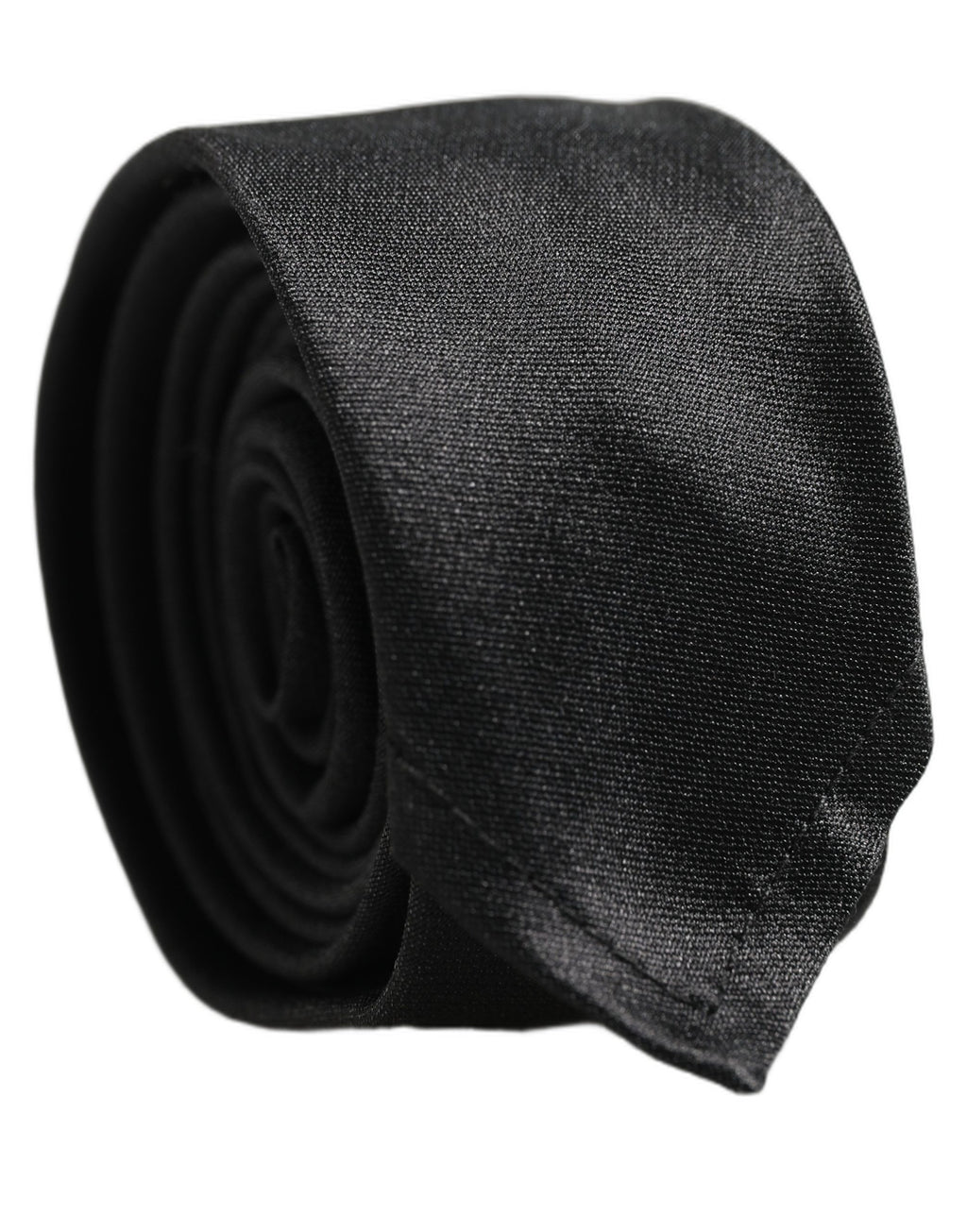 Dolce & Gabbana Men Black Satin Silk Classic Adjustable Tied Necktie Tie