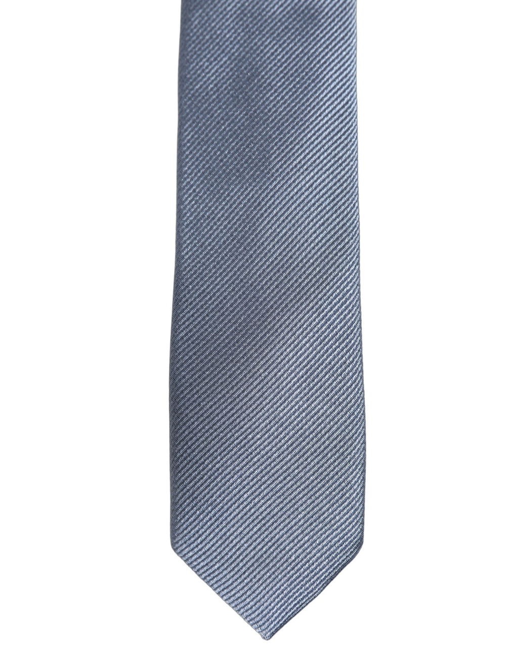 Dolce & Gabbana Men Light Blue Textured Silk Adjustable Tied Necktie Tie