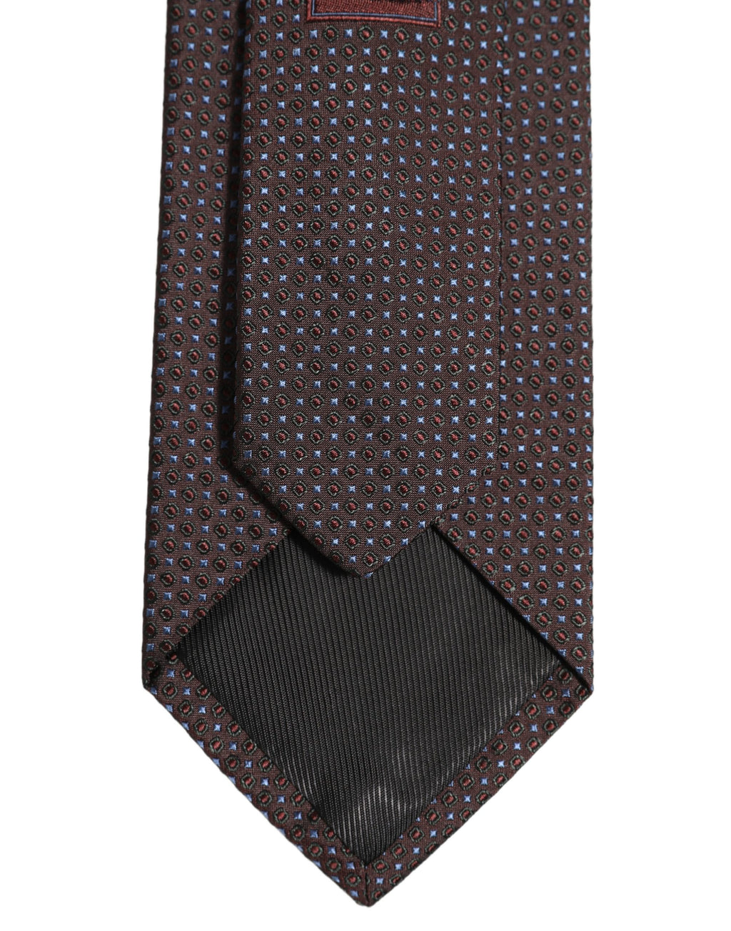 Dolce & Gabbana Men Brown Geometric Silk Adjustable Tied Necktie Tie