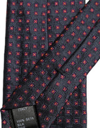 Dolce & Gabbana Men Dark Blue Geometric Silk Adjustable Tied Necktie Tie