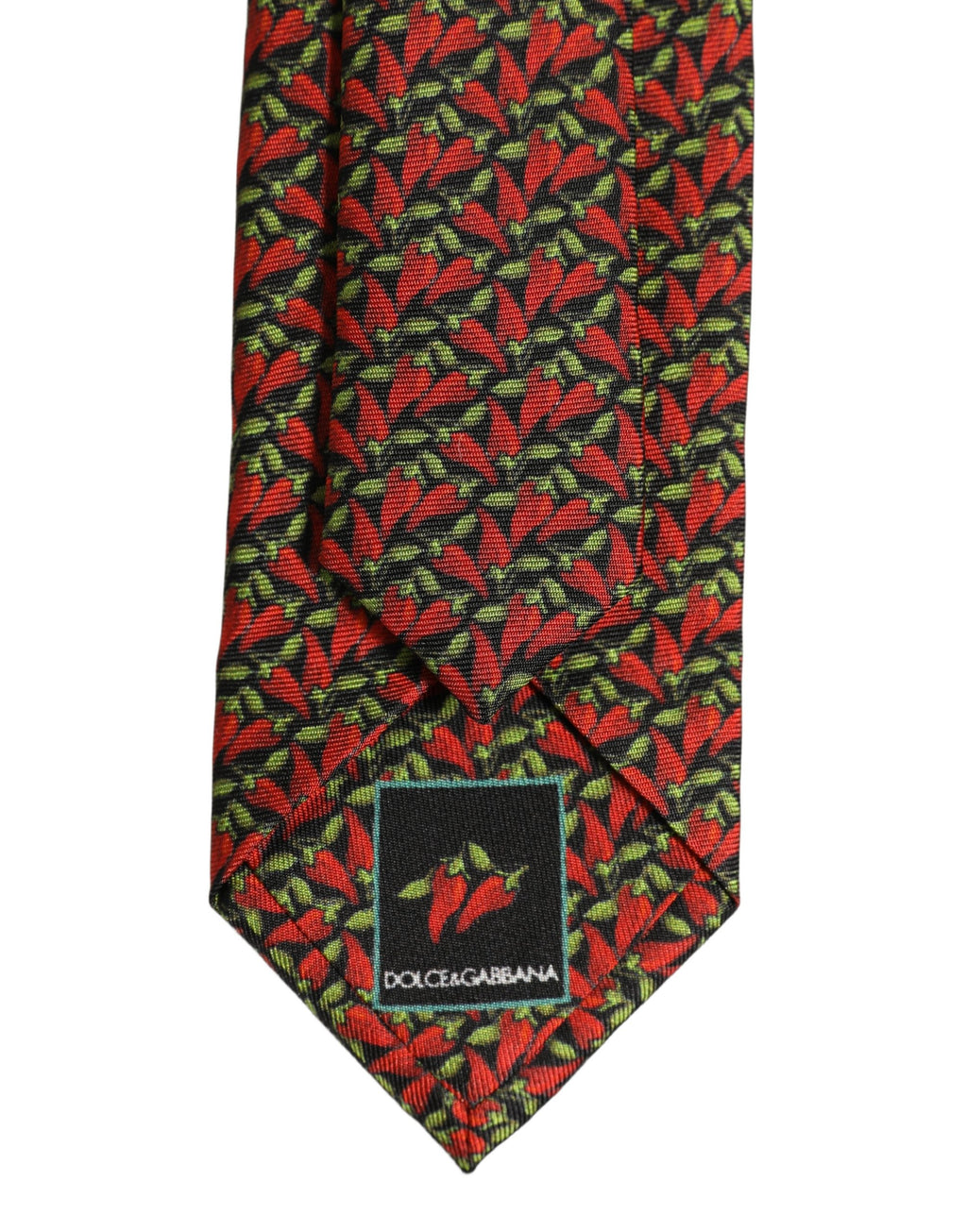 Dolce & Gabbana Multicolor Chili Peppers Silk Adjustable Tied Necktie Tie