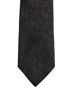 Dolce & Gabbana Men Black Silk Geometric Adjustable Tied Necktie Tie