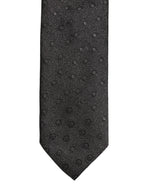 Dolce & Gabbana Men Black Polka Dot Silk Adjustable Tied Necktie Tie