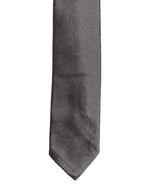 Dolce & Gabbana Black Woven 100% Silk Adjustable Necktie Accessory Tie