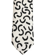 Dolce & Gabbana Men Cream Silk Abstract Adjustable Tied Necktie Tie