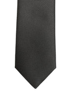 Dolce & Gabbana Black Silk Micro Polka Dot Adjustable Tied Necktie Tie