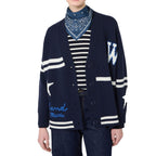 Max Mara Blue Virgin Wool Cardigan