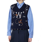 Max Mara Blue Virgin Wool Waistcoat