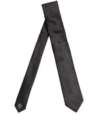 Dolce & Gabbana Black Satin 100% Silk Adjustable Tied Men Necktie Tie