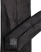 Dolce & Gabbana Black Satin 100% Silk Adjustable Tied Men Necktie Tie