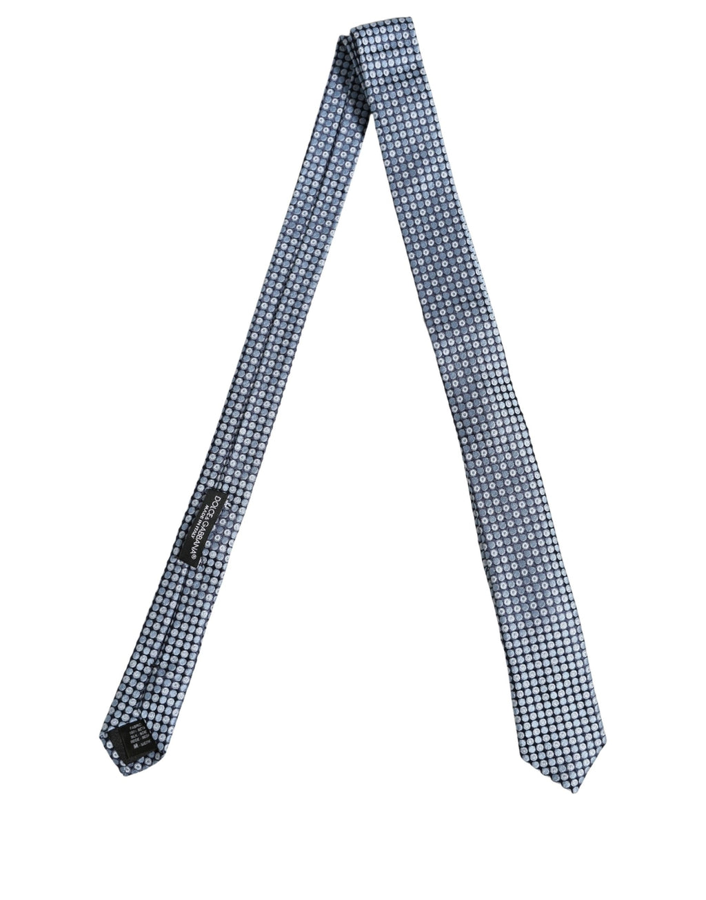 Dolce & Gabbana Blue Circle Pattern Silk Adjustable Necktie Accessory Tie